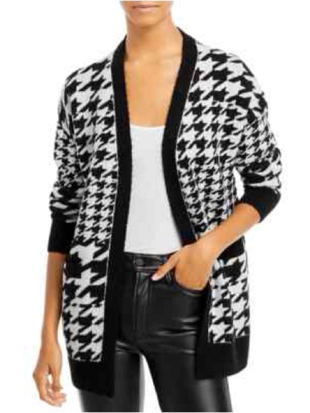 Aqua Houndstooth Cardigan